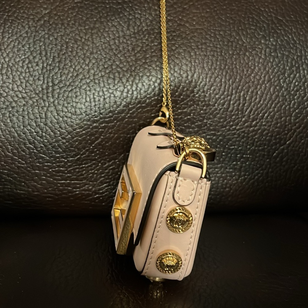Fendace Versace x fendi Medusa Studded Nano Brooch FF Baguette crossbody bag NEW - Picture 8 of 13